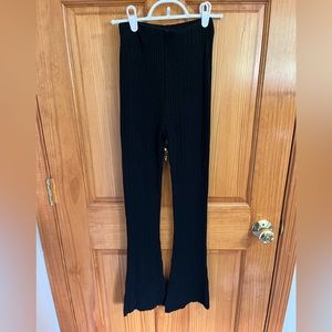 Black, flare leg, knit pants